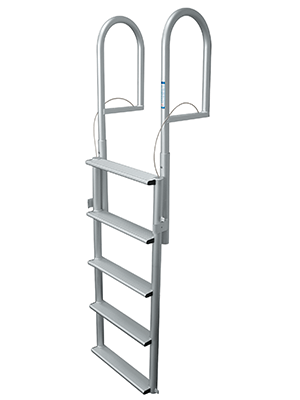 JIF Marine Retractable Sliding Dock Lift Ladder - Wide 4" Step