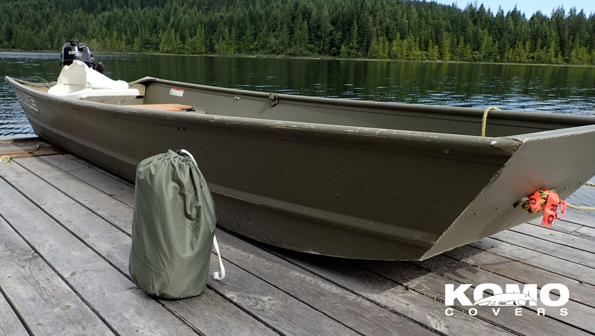 Komo Covers Jon Boat Cover for Storage / Transport, Super-Duty (600D),  Waterproof –